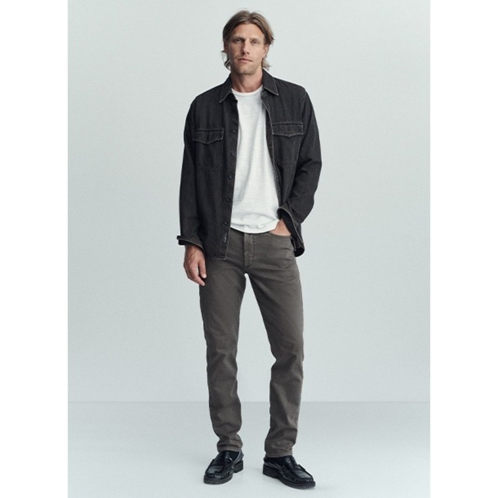 NWT Fit 2 Wyckoff rag & bone 29 Slim Straight Washed Black Denim Jeans Made USA